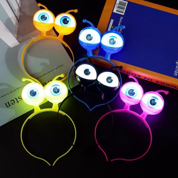 

hair accessories alien eyeball led hoop party dance halloween headdress props flashing glow headband light up bands 220909, Slivery;white