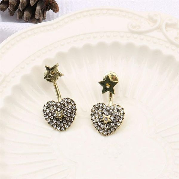 

new s925 silver bronze series love five pointed star earrings for female d family4212u