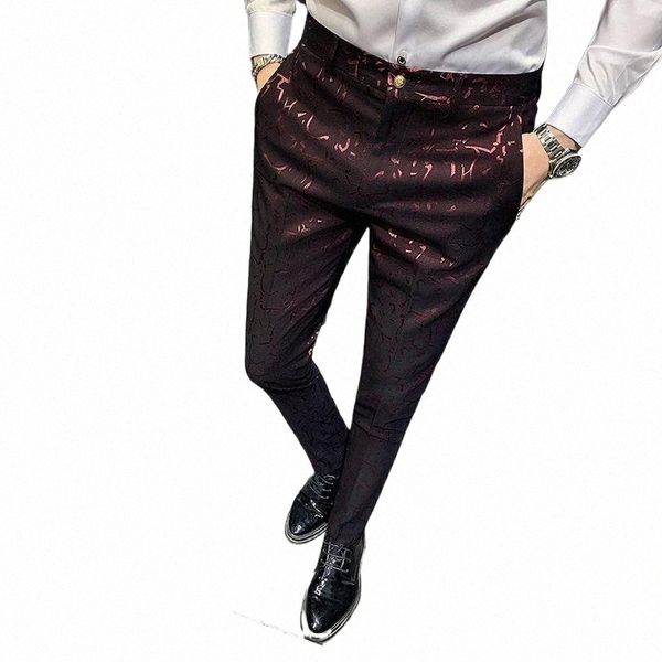 

men's suits & blazers men's suits & blazers classic jacquard suit pants 2022 spring men social trousers slim business casual forma, White;black