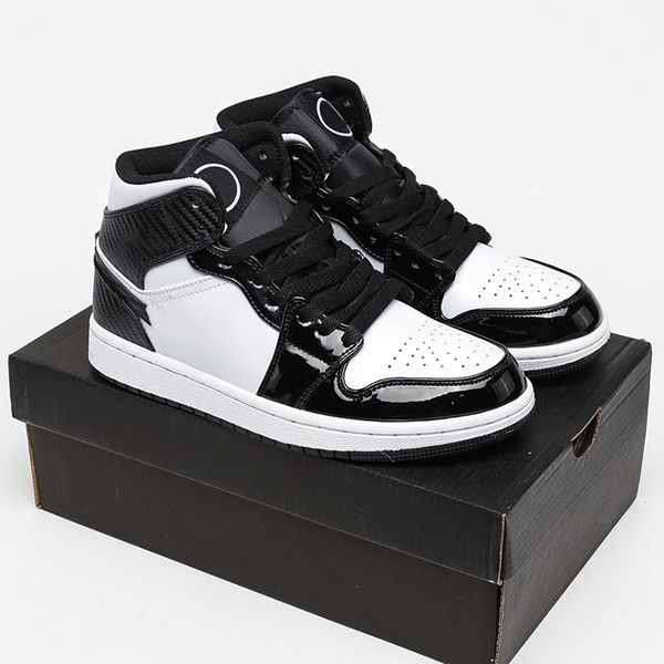 

jumpman 1 1s og mid black and white mens basketball shoes luxury designer allstar patent leather womens running sports sneakers