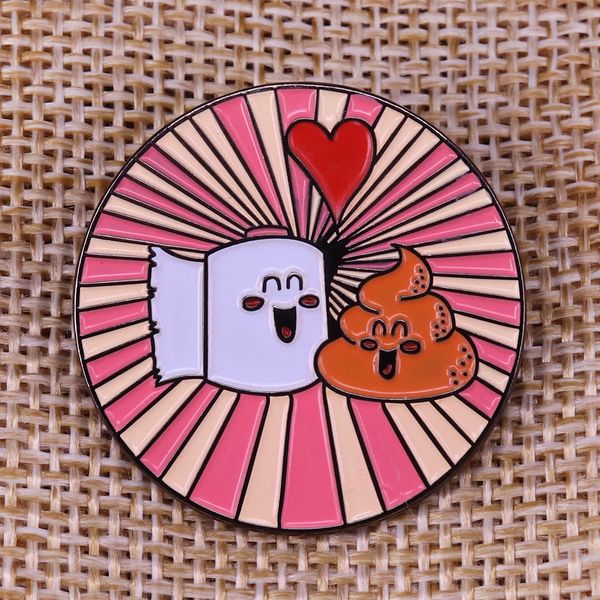 

happy toilet paper pin funny novelty brooch bff button badge, Blue