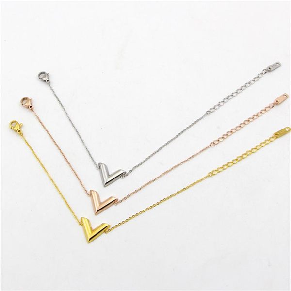 

fashion letter bracelet women's style titanium steel plated rose gold colored gold hand ornaments to prevent fading283n, Black