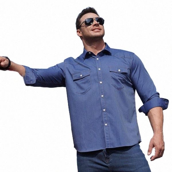 

men's casual shirts men's casual shirts large size 6xl 7xl8xl 10xl denim shirt long-sleeved loose thin summer high-quality non-iro, White;black