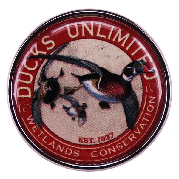 

other fashion accessories ducks unlimited round logo enamel pin brooch badge for backpacks fashion jewelry gift, Silver