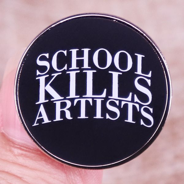 

other fashion accessories school kill artists enamel pins lapel pin shirt bag badge jewelry gift for friends, Silver