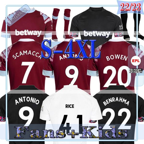 

2022 2023 west hams soccer jerseys n.aguerd bowen 22 23 maillot foot benrahma lanzini antonio yarmolenko noble fornals dawson vlasic soucek, Black;yellow