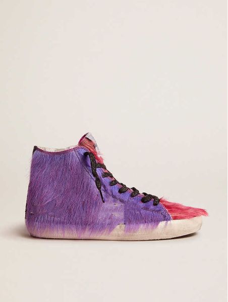 

dirty shoes sneakers high small designer luxury italian limited edition lilac pink pony skin francy