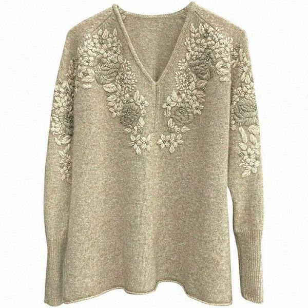 

women's sweaters women's sweaters 2021autumn winter women sweater long sleeve casual embroidered vneck pullovers female warm knitt, White;black