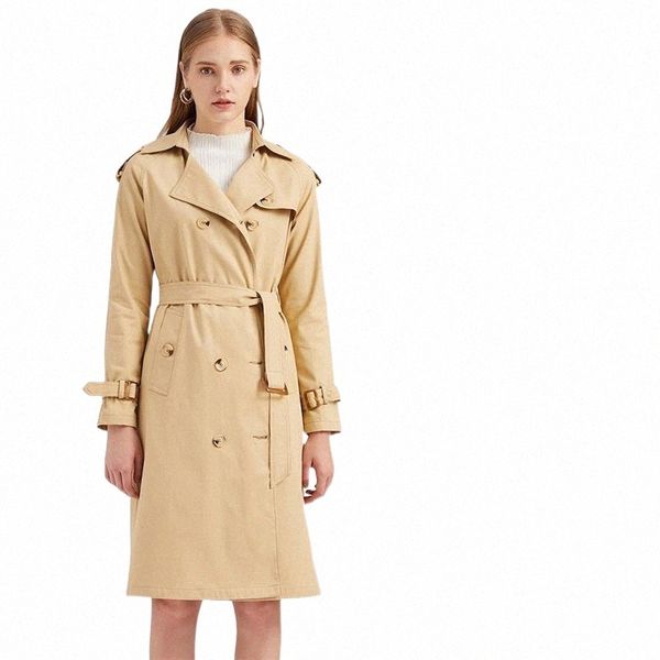

women's trench coats women's trench coats 2022 fashion long coat women spring autumn belt slim double-breasted windbreaker plus si, Tan;black