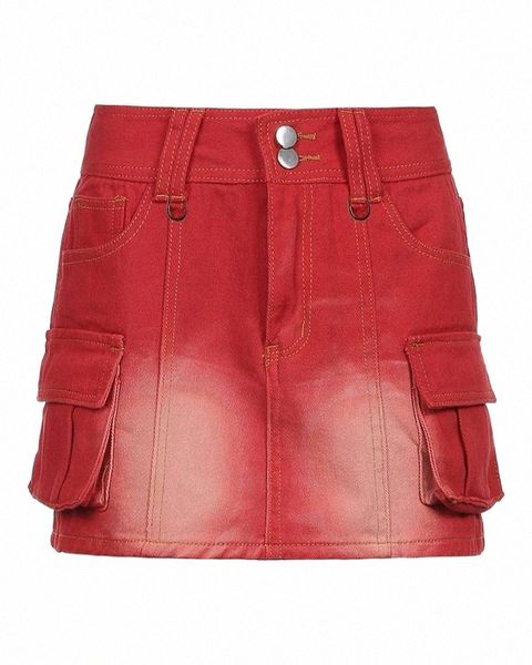 

skirts skirts womens stylish pockets denim skirt low waist miniskirt clubwear rave party outfit music festival clothingskirts n8yb#, Black