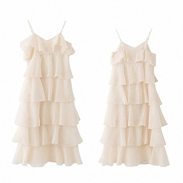 

skirts skirts korean version of the princess dress loose and thin sling female sweet cover belly solid color chiffon cake skirtskirts f8ox#, Black