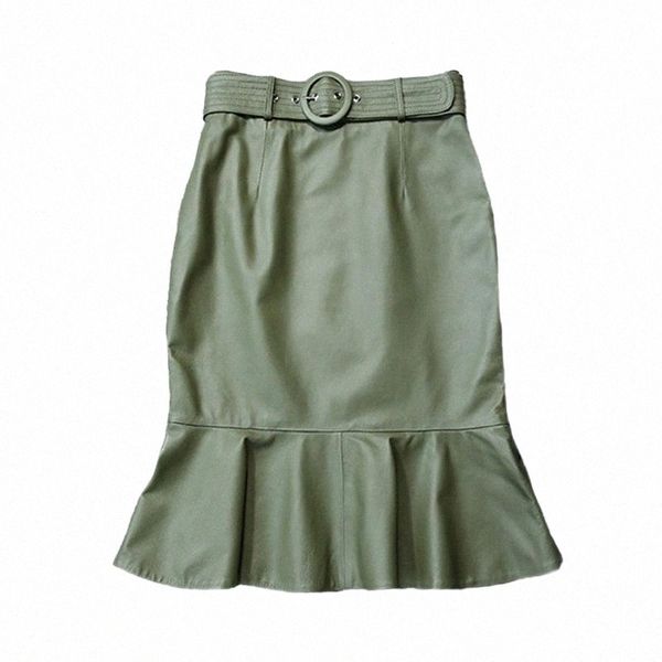 

skirts skirts lady genuine leather skirt winter autumn high waisted womens 2022 long sheepskin tf8509skirts k0rm#, Black