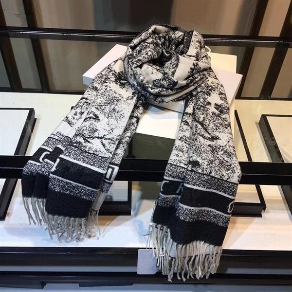 

2021new classic design cashmere scarf for men and women winter cashmeres scarfs big letter pattern cashmere pashminas shawls scarves241b, Blue;gray