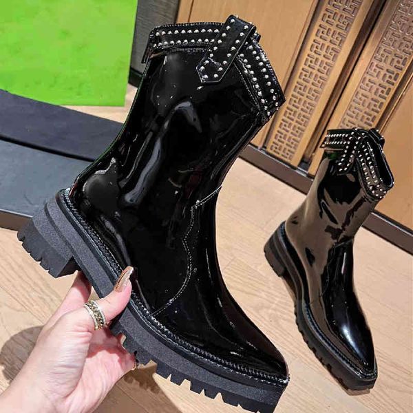 

boots winter luxury metal pointed toe ankle ladies shoes, Black