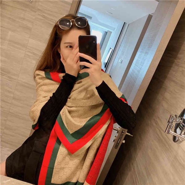 

design 2020 autumn and women's new imitation cashmere warm thickened double-sided shawl scarf purpose, Blue;gray