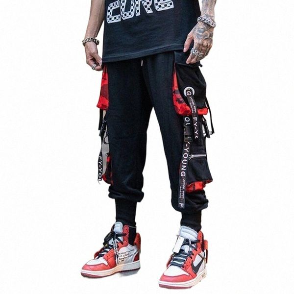 

men's pants men's pants men hip hop black cargo joggers sweatpants overalls ribbons streetwear harem women fashions trousers1 p9uk
