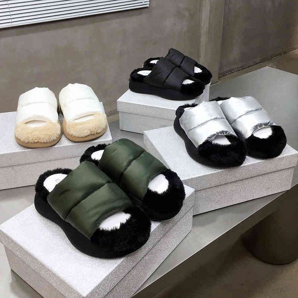 

's slippers lost one word soft thick bottom muffin fur slippers for women in spring and autumn wear to increase anti-skid un9h, Black