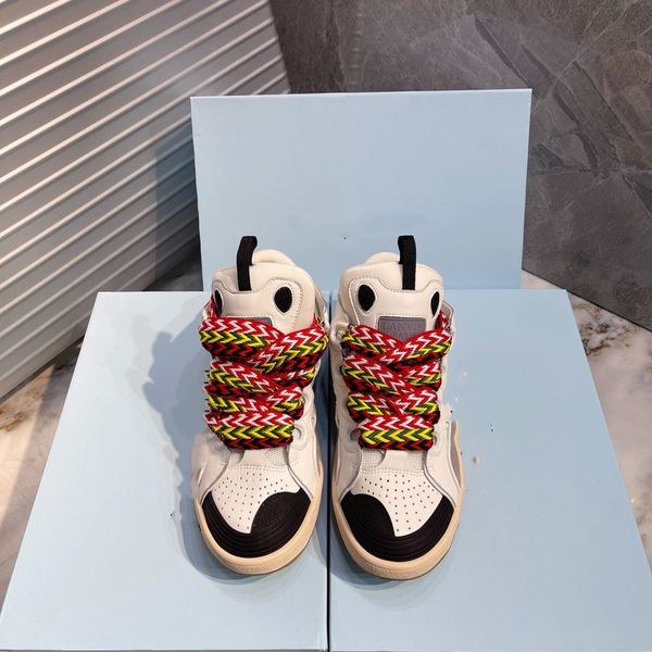 

the new round-headed lace-up casual shoes sneakers fashion flowers leather patchwork low-runway platform 0523, Black