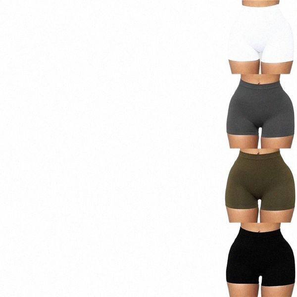 

women's shorts women's shorts summer women casual high elastic waist tight fitness slim skinny dancing solid color female girl exe, White;black