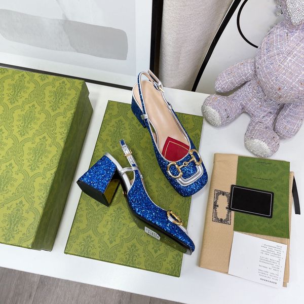 

2022 new designer square head sandals elegant fashion high heel details euro 34-41 us 3.5, Black