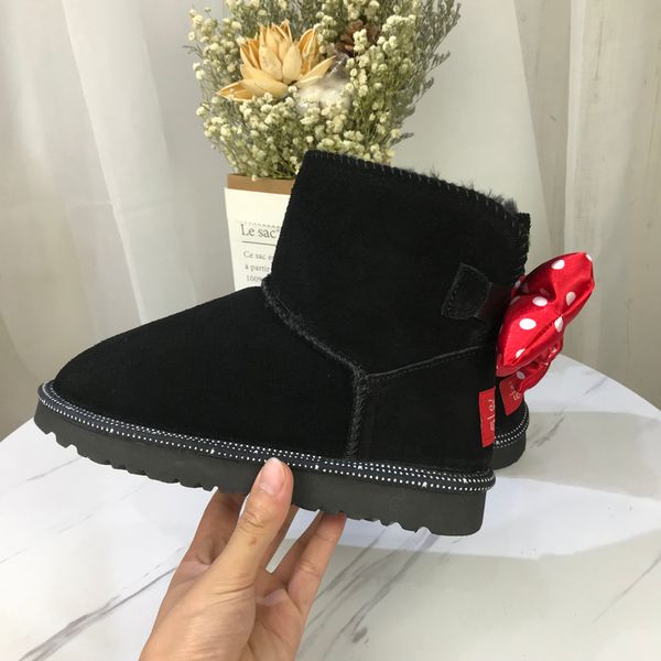 

20s new children's boots snowboots for boys girls winter waterproof outdoor boots for leather warm snowboots casual martin boot 6222, Black