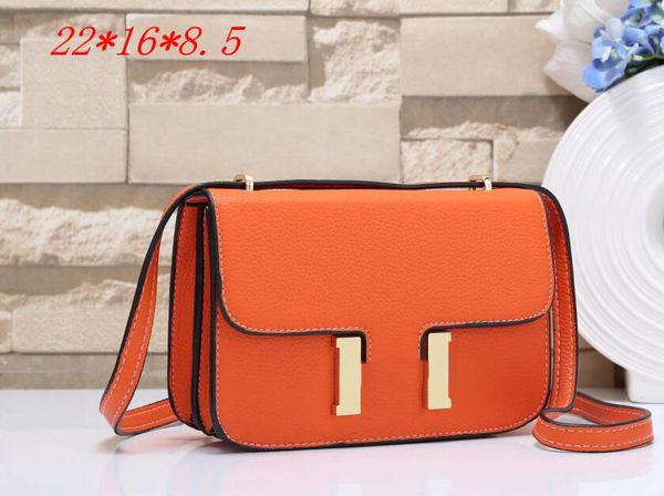 

2023 fashion women's one shoulder messenger bag handbag women purse gold silver buckle h01, Black;red