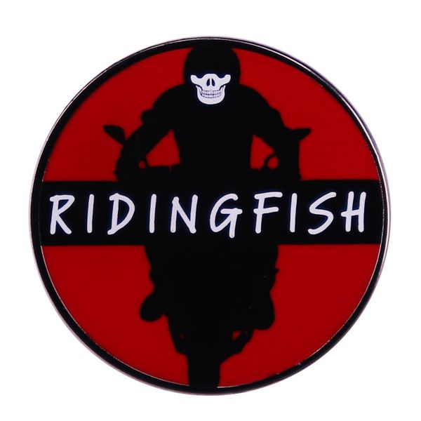 

skeleton ridingfish enamel pin motorcycle lover brooch badge for backpacks biker fashion jewelry gift s1000, Blue