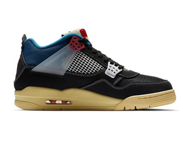 

men shoes jumpman 4s x union basketball designer shoes off noir 4 outdoor running trainers sports ship dc9533-001, Black