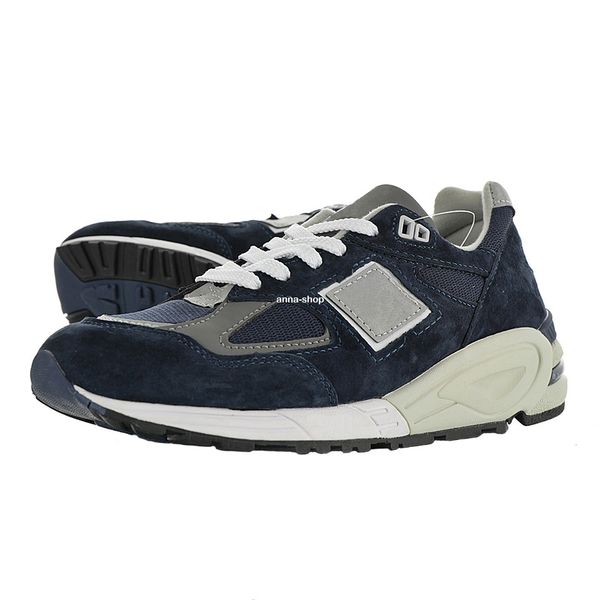 

990v2 navy white sports shoe for men m990v2 sneakers mens suede running shoes women leather training womens trainers m990nv2, White;red