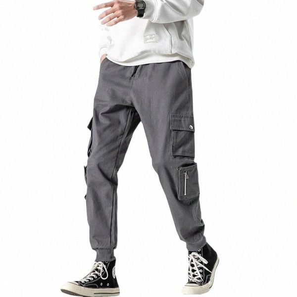 

men's pants men's pants 2021 mens sweatpants tatical joggers hip hop men trouser fitness ribbons male cargo trousers plus size 6xl, Black