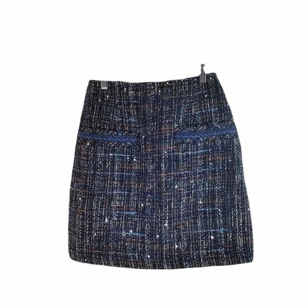 

skirts skirts autumn and winter 2022 skirt small fragrance colorful tweed contrast color woven high waist hip lifting women's c108skirt, Black