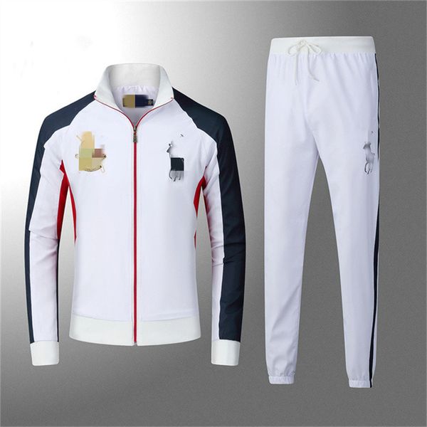 

men's tracksuits fashion casual suits mens designer spring autumn clothing 2pcs jacket sports trousers suite -3xl q028, Gray