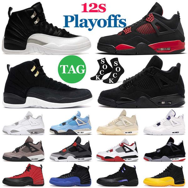 

shoes mens basketball shoes men womens trainers 4s red thunder black cat sail white cement 12s playoffs royalty taxi utility fl og designer