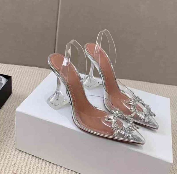 

sandals high heel banquet shoes sunflower crystal bow transparent, Black