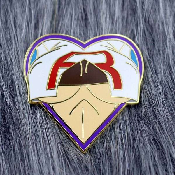 

brooch jessie rocket team heart shape boobs metal pin badge anime collection, Gray