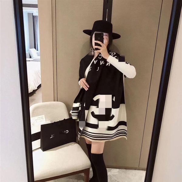 

brand 2022 wool scarfs winter spring 100% cashmere scarf fashion men women designer classic letter pattern pashmina shawl scarves new g255c, Blue;gray