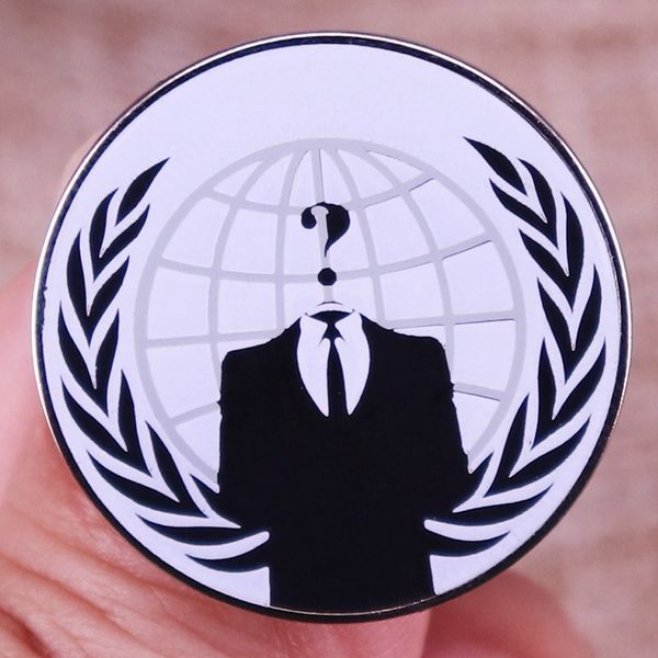 

other fashion accessories anonymous enamel pins hacker group lapel pin shirt bag badge jewelry, Silver