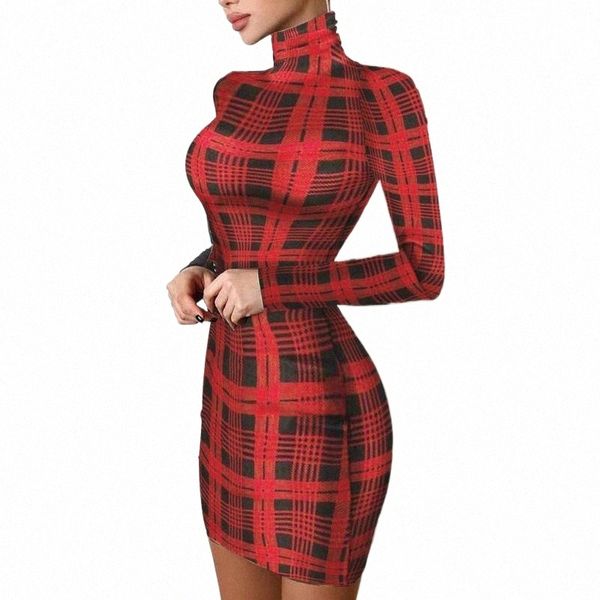

casual dresses casual dresses harajuku plaid printing dress women's autumn turtleneck long sleeve party sheath vintage bag hip mini ves, Black;gray