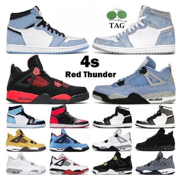 

basketball shoes men women 4s red thunder university blue white oreo black cat 1s bred patent hyper royal dark mocha unc pine green men283p
