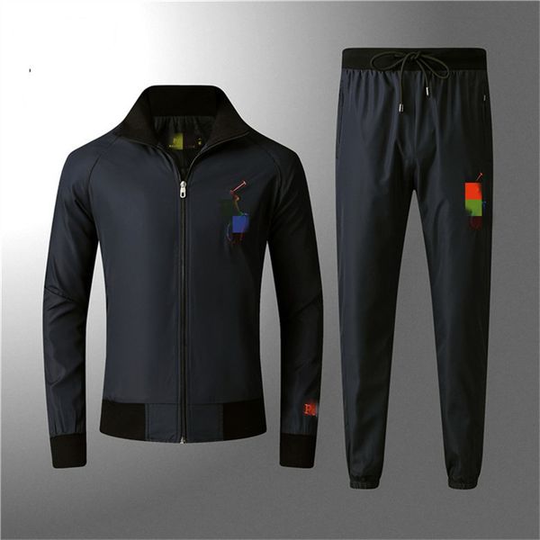 

men's tracksuits fashion casual suits mens designer spring autumn clothing 2pcs jacket sports trousers suite -3xl q027, Gray