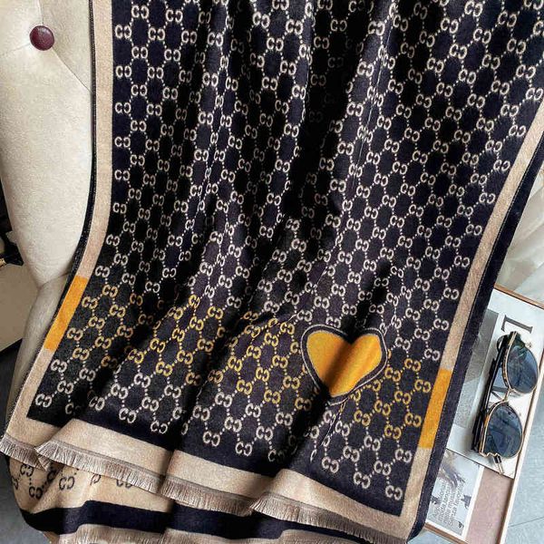 

design versatile scarf women's autumn travel decoration shawl warm air conditioning long towel thickened and lengthened geometric 95y8, Blue;gray