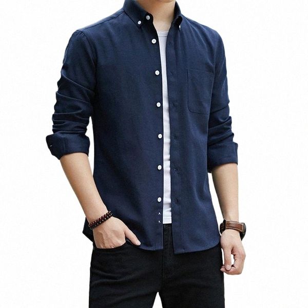 

men's casual shirts men's casual shirts spring slim solid oxford long sleeve full button thin turn down collar comfy clothing over, White;black