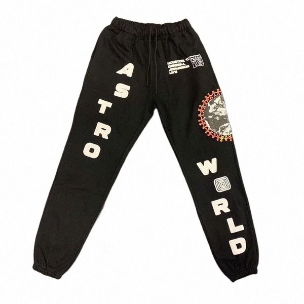 

men's pants men's pants 20ss latest travis scocactus jack festival world globe sweatpants astroworld drawstring joggers sweatpants, Black