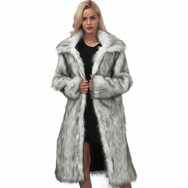 

women's fur & faux fur women's fur & faux winter womens plus size coat long slim thicken warm hairy jacket trendy outerwear trench, Black