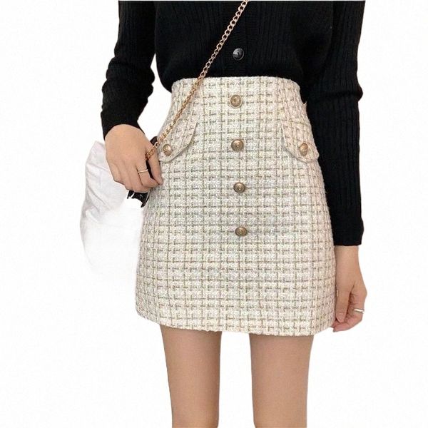 

skirts skirts plaid tweed office lady high waist mini skirt woolen clubwear vintage buttons black white plus size zipper shorts skirtskirts