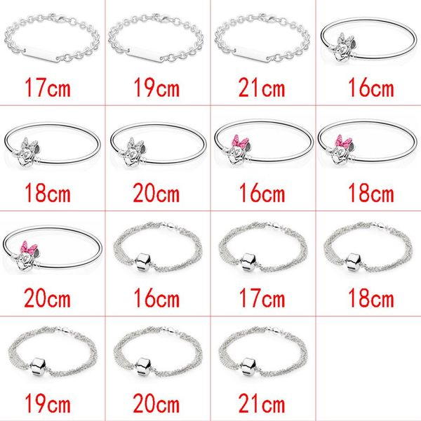 

2021 new style 925 sterling silver fashion classic trend wild diy cute cartoon creative basic chain bracelet jewelry factory direc229z, Golden;silver