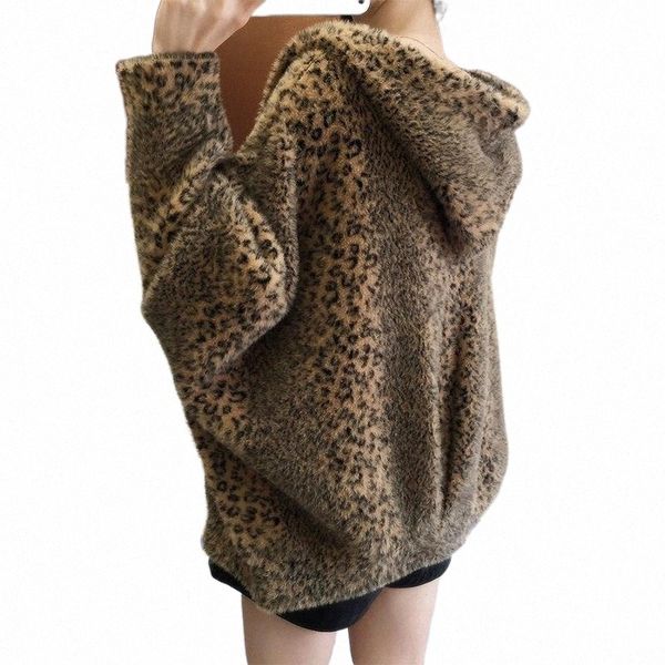 

women's fur & faux fur women's fur & faux women mink thick coat leopard bomb hooded jacket e0ml#, Black