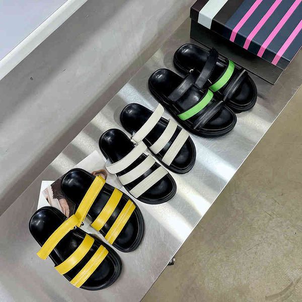 

women's slippers muffin summer fashion thin sandals leather fairy thick bottom one line bho1, Black