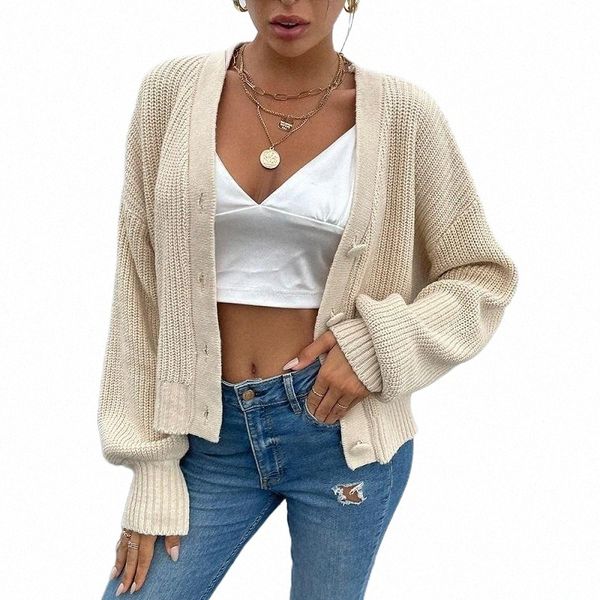 

women's knits & tees women's knits & tees casual women knitted cardigan sweaters 2021 fall winter solid color v-neck single-breast, White