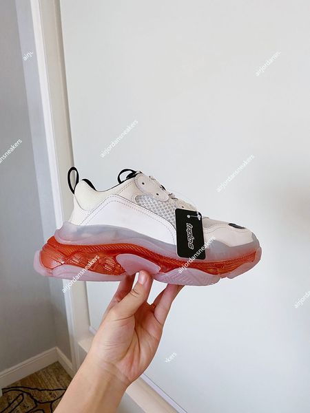 

casual balenciagas shoes trainers clear bubble midsole black white platform designer men balencaigas triple s shoe women balencigas sneakers